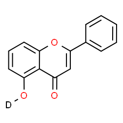 ChemSpider 2D Image | 5-(~2~H)Hydroxy-2-phenyl-4H-chromen-4-one | C15H9DO3