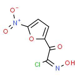 ChemSpider 2D Image | (1E)-N-Hydroxy-2-(5-nitro-2-furyl)-2-oxoethanimidoyl chloride | C6H3ClN2O5