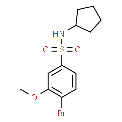 ChemSpider 2D Image | 4-Bromo-N-cyclopentyl-3-methoxybenzenesulfonamide | C12H16BrNO3S