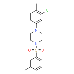 ChemSpider 2D Image | 1-(3-Chloro-4-methylphenyl)-4-[(3-methylphenyl)sulfonyl]piperazine | C18H21ClN2O2S