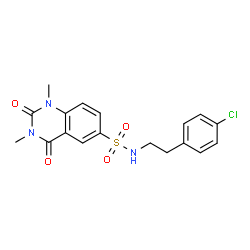 ChemSpider 2D Image | N-[2-(4-Chlorophenyl)ethyl]-1,3-dimethyl-2,4-dioxo-1,2,3,4-tetrahydro-6-quinazolinesulfonamide | C18H18ClN3O4S
