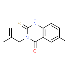 ChemSpider 2D Image | 6-Iodo-3-(2-methyl-2-propen-1-yl)-2-thioxo-2,3-dihydro-4(1H)-quinazolinone | C12H11IN2OS