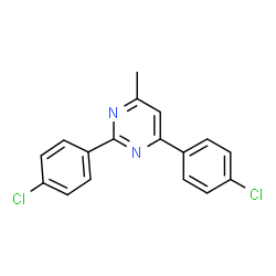 ChemSpider 2D Image | 2,4-Bis(4-chlorophenyl)-6-methylpyrimidine | C17H12Cl2N2