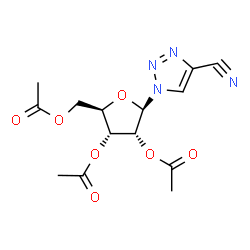 ChemSpider 2D Image | 1-(2,3,5-Tri-O-acetyl-beta-D-ribofuranosyl)-1H-1,2,3-triazole-4-carbonitrile | C14H16N4O7