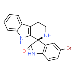 ChemSpider 2D Image | (1R)-5'-Bromo-2,3,4,9-tetrahydrospiro[beta-carboline-1,3'-indol]-2'(1'H)-one | C18H14BrN3O