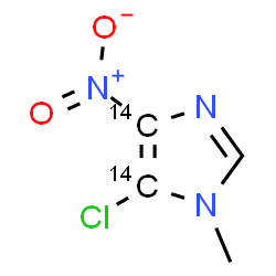 ChemSpider 2D Image | 5-Chloro-1-methyl-4-nitro(4,5-~14~C_2_)-1H-imidazole | C214C2H4ClN3O2