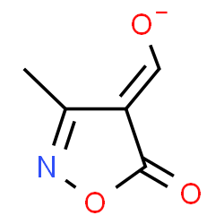 ChemSpider 2D Image | (E)-(3-Methyl-5-oxo-1,2-oxazol-4(5H)-ylidene)methanolate | C5H4NO3