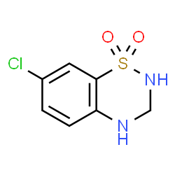 ChemSpider 2D Image | 7-Chloro-3,4-dihydro-2H-1,2,4-benzothiadiazine 1,1-dioxide | C7H7ClN2O2S