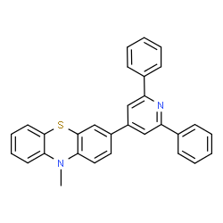 ChemSpider 2D Image | 3-(2,6-Diphenyl-4-pyridinyl)-10-methyl-10H-phenothiazine | C30H22N2S