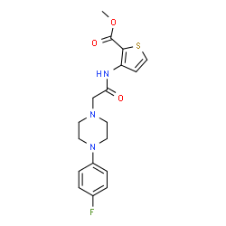 ChemSpider 2D Image | Methyl 3-({[4-(4-fluorophenyl)-1-piperazinyl]acetyl}amino)-2-thiophenecarboxylate | C18H20FN3O3S