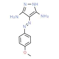 ChemSpider 2D Image | 4-[(E)-(4-Methoxyphenyl)diazenyl]-1H-pyrazole-3,5-diamine | C10H12N6O