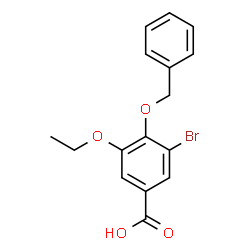 ChemSpider 2D Image | 4-(Benzyloxy)-3-bromo-5-ethoxybenzoic acid | C16H15BrO4