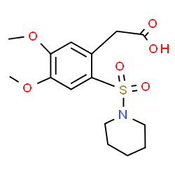 ChemSpider 2D Image | [4,5-Dimethoxy-2-(1-piperidinylsulfonyl)phenyl]acetic acid | C15H21NO6S