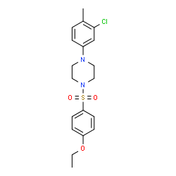 ChemSpider 2D Image | 1-(3-Chloro-4-methylphenyl)-4-[(4-ethoxyphenyl)sulfonyl]piperazine | C19H23ClN2O3S