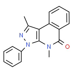 ChemSpider 2D Image | 1,4-Dimethyl-3-phenyl-3,4-dihydro-5H-pyrazolo[3,4-c]isoquinolin-5-one | C18H15N3O