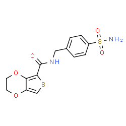 ChemSpider 2D Image | N-(4-Sulfamoylbenzyl)-2,3-dihydrothieno[3,4-b][1,4]dioxine-5-carboxamide | C14H14N2O5S2