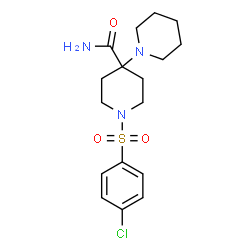 ChemSpider 2D Image | 1'-[(4-Chlorophenyl)sulfonyl]-1,4'-bipiperidine-4'-carboxamide | C17H24ClN3O3S