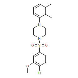 ChemSpider 2D Image | 1-[(4-Chloro-3-methoxyphenyl)sulfonyl]-4-(2,3-dimethylphenyl)piperazine | C19H23ClN2O3S