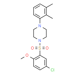 ChemSpider 2D Image | 1-[(5-Chloro-2-methoxyphenyl)sulfonyl]-4-(2,3-dimethylphenyl)piperazine | C19H23ClN2O3S