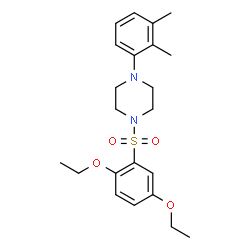 ChemSpider 2D Image | 1-[(2,5-Diethoxyphenyl)sulfonyl]-4-(2,3-dimethylphenyl)piperazine | C22H30N2O4S