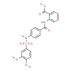 ChemSpider 2D Image | Methyl 2-[(4-{[(3,4-dimethoxyphenyl)sulfonyl](methyl)amino}benzoyl)amino]benzoate | C24H24N2O7S