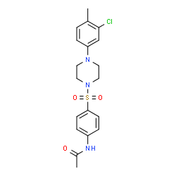 ChemSpider 2D Image | N-(4-{[4-(3-Chloro-4-methylphenyl)-1-piperazinyl]sulfonyl}phenyl)acetamide | C19H22ClN3O3S