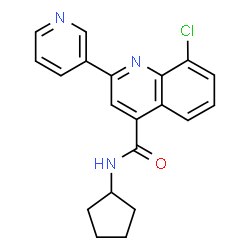 ChemSpider 2D Image | 8-Chloro-N-cyclopentyl-2-(3-pyridinyl)-4-quinolinecarboxamide | C20H18ClN3O
