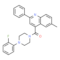 ChemSpider 2D Image | [4-(2-Fluorophenyl)-1-piperazinyl](6-methyl-2-phenyl-4-quinolinyl)methanone | C27H24FN3O