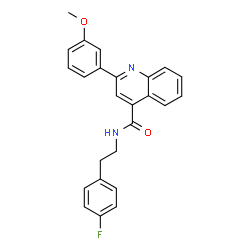 ChemSpider 2D Image | N-[2-(4-Fluorophenyl)ethyl]-2-(3-methoxyphenyl)-4-quinolinecarboxamide | C25H21FN2O2