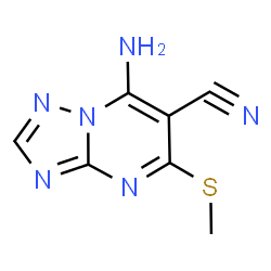 ChemSpider 2D Image | 7-Amino-5-(methylsulfanyl)[1,2,4]triazolo[1,5-a]pyrimidine-6-carbonitrile | C7H6N6S