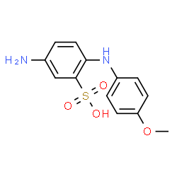 ChemSpider 2D Image | 5-Amino-2-[(4-methoxyphenyl)amino]benzenesulfonic acid | C13H14N2O4S