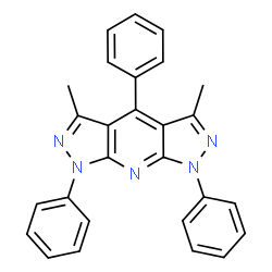 ChemSpider 2D Image | 3,5-Dimethyl-1,4,7-triphenyl-1,7-dihydrodipyrazolo[3,4-b:4',3'-e]pyridine | C27H21N5
