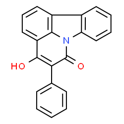 ChemSpider 2D Image | 4-Hydroxy-5-phenyl-6H-pyrido[3,2,1-jk]carbazol-6-one | C21H13NO2