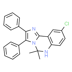 ChemSpider 2D Image | 9-Chloro-5,5-dimethyl-2,3-diphenyl-5,6-dihydroimidazo[1,2-c]quinazoline | C24H20ClN3