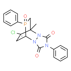 ChemSpider 2D Image | 10-Chloro-1-methyl-4,8-diphenyl-2,4,6-triaza-8-phosphatricyclo[5.2.2.0~2,6~]undec-10-ene-3,5-dione 8-oxide | C20H17ClN3O3P