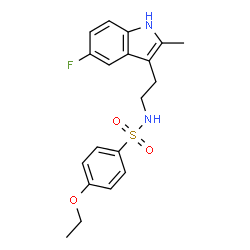 ChemSpider 2D Image | 4-Ethoxy-N-[2-(5-fluoro-2-methyl-1H-indol-3-yl)ethyl]benzenesulfonamide | C19H21FN2O3S
