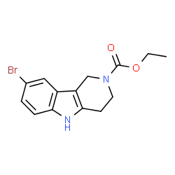 ChemSpider 2D Image | ethyl 8-bromo-3,4-dihydro-1H-pyrido[4,3-b]indole-2(5H)-carboxylate | C14H15BrN2O2