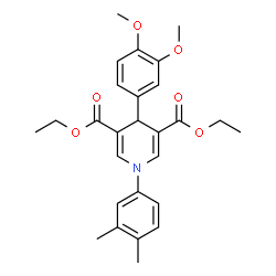 ChemSpider 2D Image | Diethyl 4-(3,4-dimethoxyphenyl)-1-(3,4-dimethylphenyl)-1,4-dihydro-3,5-pyridinedicarboxylate | C27H31NO6