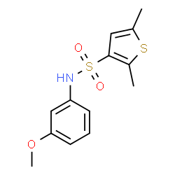 ChemSpider 2D Image | N-(3-Methoxyphenyl)-2,5-dimethyl-3-thiophenesulfonamide | C13H15NO3S2