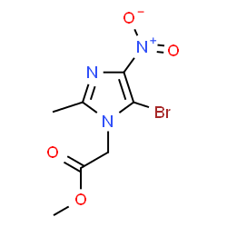 ChemSpider 2D Image | Methyl (5-bromo-2-methyl-4-nitro-1H-imidazol-1-yl)acetate | C7H8BrN3O4