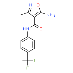 ChemSpider 2D Image | 5-Amino-3-methyl-N-[4-(trifluoromethyl)phenyl]-1,2-oxazole-4-carboxamide | C12H10F3N3O2