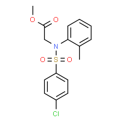 ChemSpider 2D Image | Methyl N-[(4-chlorophenyl)sulfonyl]-N-(2-methylphenyl)glycinate | C16H16ClNO4S