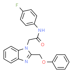 ChemSpider 2D Image | N-(4-Fluorophenyl)-2-[2-(phenoxymethyl)-1H-benzimidazol-1-yl]acetamide | C22H18FN3O2