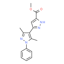 ChemSpider 2D Image | Methyl 3',5'-dimethyl-1'-phenyl-1H,1'H-3,4'-bipyrazole-5-carboxylate | C16H16N4O2