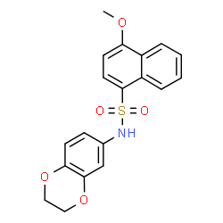 ChemSpider 2D Image | N-(2,3-Dihydro-1,4-benzodioxin-6-yl)-4-methoxy-1-naphthalenesulfonamide | C19H17NO5S