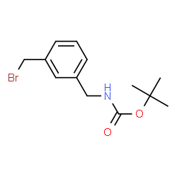 ChemSpider 2D Image | tert-butyl (3-(bromomethyl)benzyl)carbamate | C13H18BrNO2