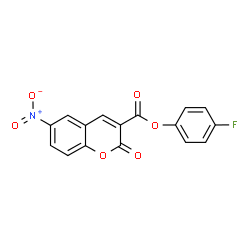ChemSpider 2D Image | 4-Fluorophenyl 6-nitro-2-oxo-2H-chromene-3-carboxylate | C16H8FNO6