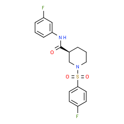 ChemSpider 2D Image | (3S)-N-(3-Fluorophenyl)-1-[(4-fluorophenyl)sulfonyl]-3-piperidinecarboxamide | C18H18F2N2O3S
