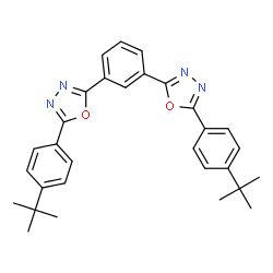 ChemSpider 2D Image | 1,3-Bis[2-(4-tert-butylphenyl)-1,3,4-oxadiazo-5-yl]benzene | C30H30N4O2