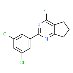 ChemSpider 2D Image | 4-Chloro-2-(3,5-dichlorophenyl)-6,7-dihydro-5H-cyclopenta[d]pyrimidine | C13H9Cl3N2